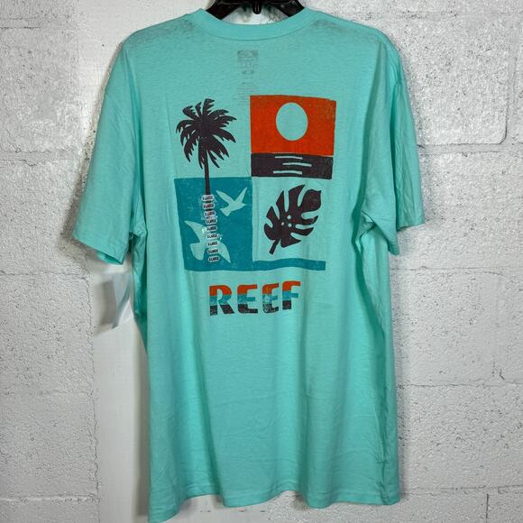Reef Men's Grandview Crewneck Graphic T-Shirt - Gulf Stream XL - Picture 1 of 6